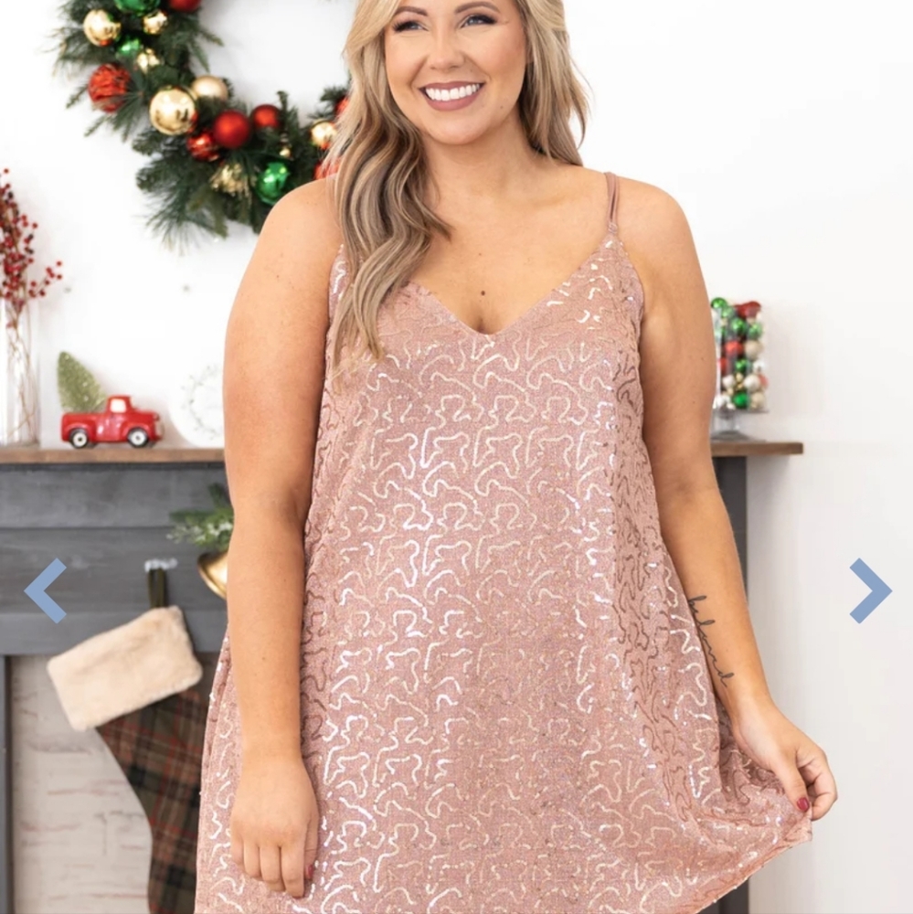 Living it up dress, rose gold, 3x